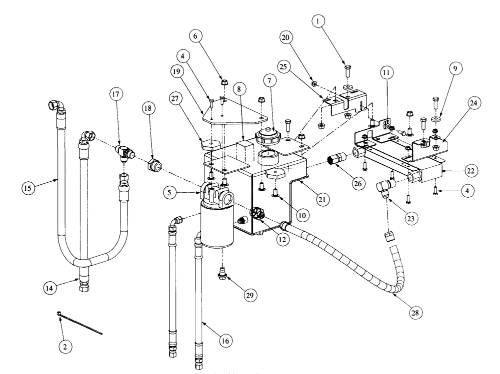 Hydro Pump Assembly Diagram and Parts List for 3654 53AB5B8K100-ZT54 Cub Cadet Lawn Mower